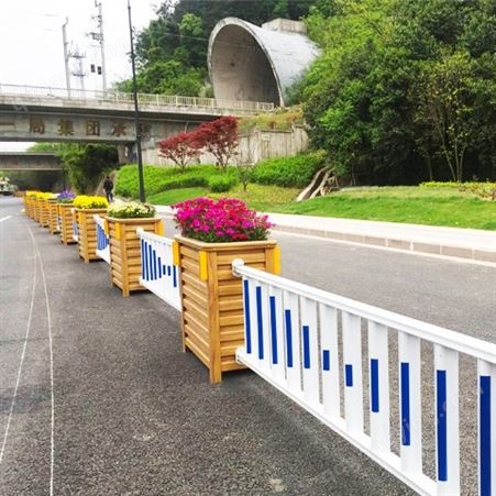道路铝合金花箱护栏 市政花槽式景观隔离栏提供安装