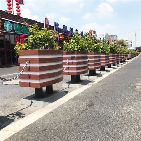 马路pvc花箱护栏 市政花坛造型景观种植花盆花槽提供安装