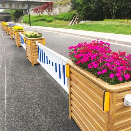 道路铝合金花箱护栏 市政花槽式景观隔离栏提供安装