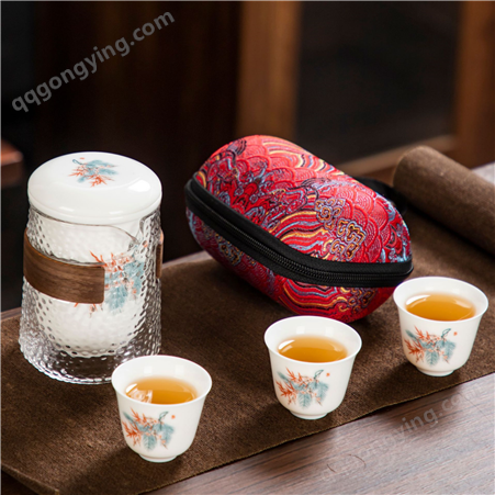 陶瓷茶具 一壶三杯玻璃茶杯快客杯加工定制一件代发旅游
