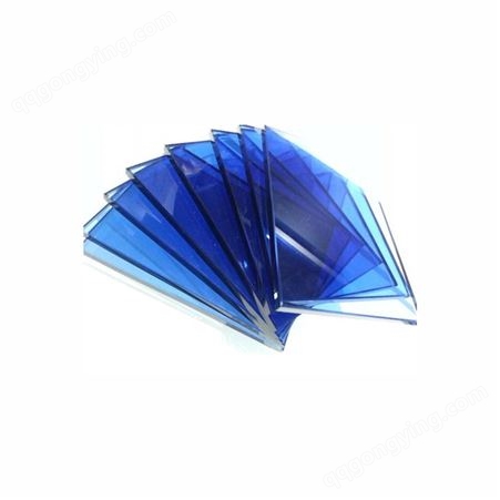 专业生产宝石蓝钢化玻璃有色玻璃深可钢化规格齐全