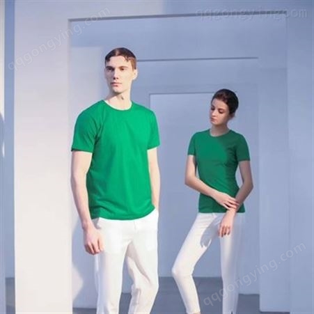 新款广告衫 圆领短袖工服 纯色T恤工作服 短袖圆步T恤 北京定制文化衫