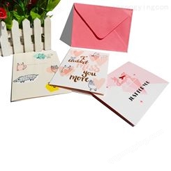 定制粉色个性贺卡创意纸质感谢卡企业宣传广告